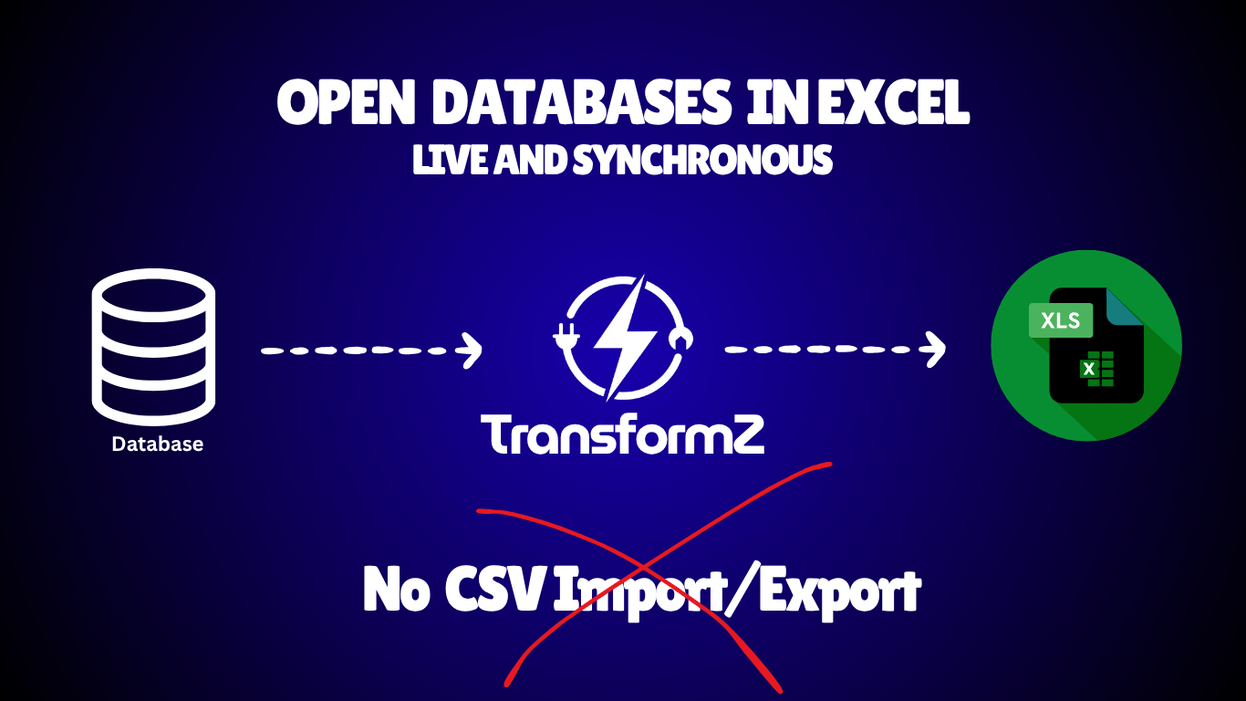 How to Open Your Database in Excel in 5 Minutes using TransformZ (No Coding Required)